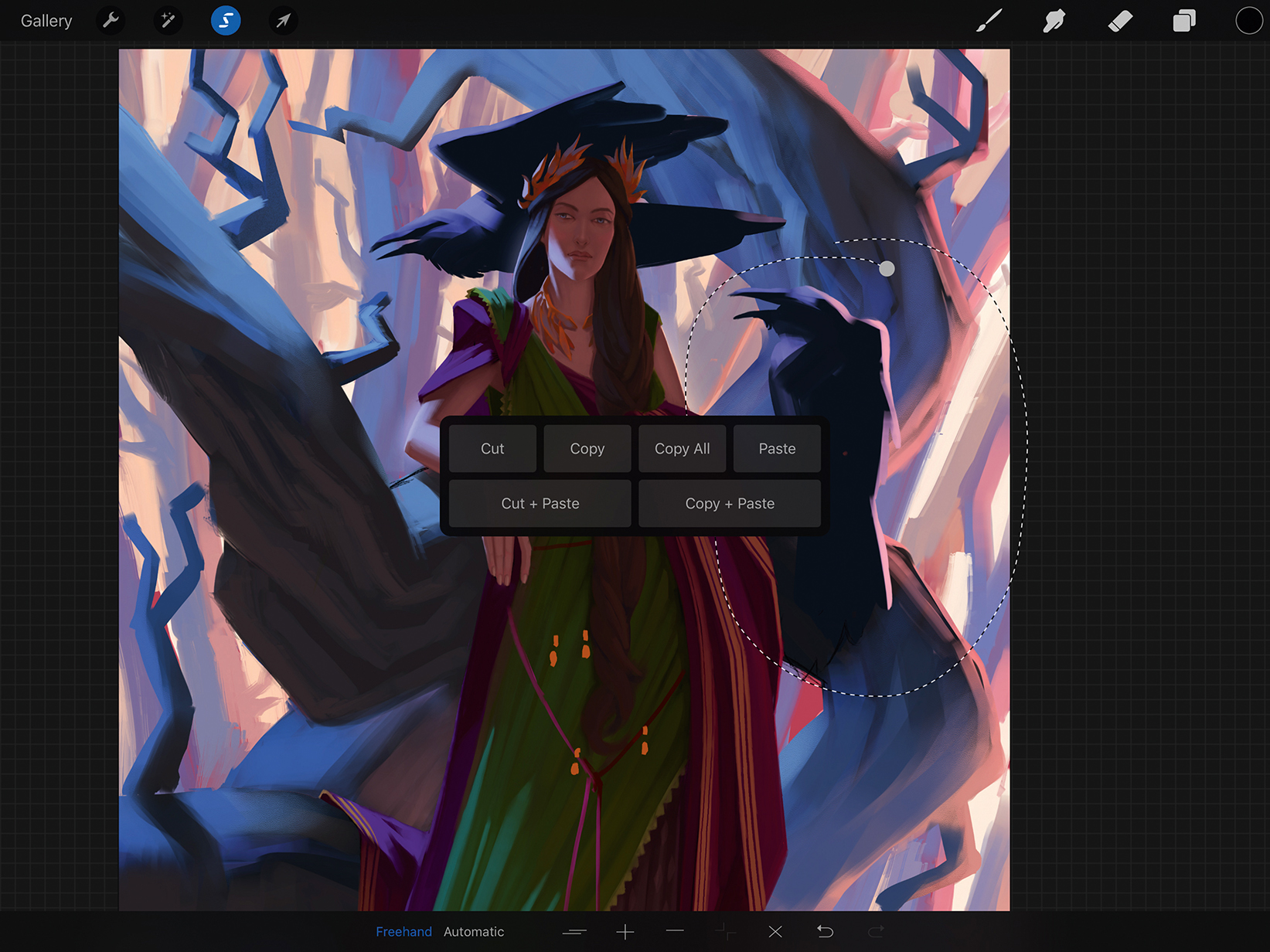 Procreate tutorial: dramatic female figure