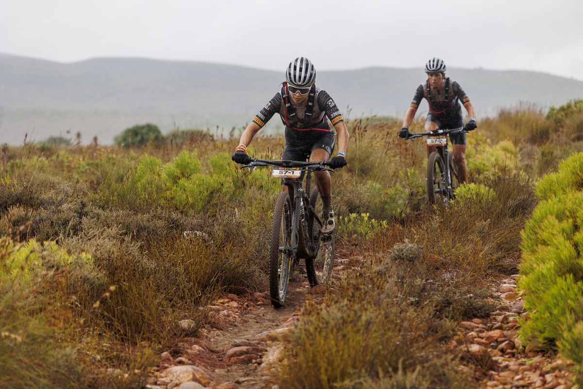 Cannondale ISB Sport duo wins stage 6 for UCI Elite women during 2025 Absa Cape Epic Mountain Bike stage race held at Lourensford Wine Estate, Somerset West, Cape Town, South Africa on the 22nd March 2025. Photo by Sam Clark/Cape EpicPLEASE ENSURE THE APPROPRIATE CREDIT IS GIVEN TO THE PHOTOGRAPHER AND ABSA CAPE EPIC