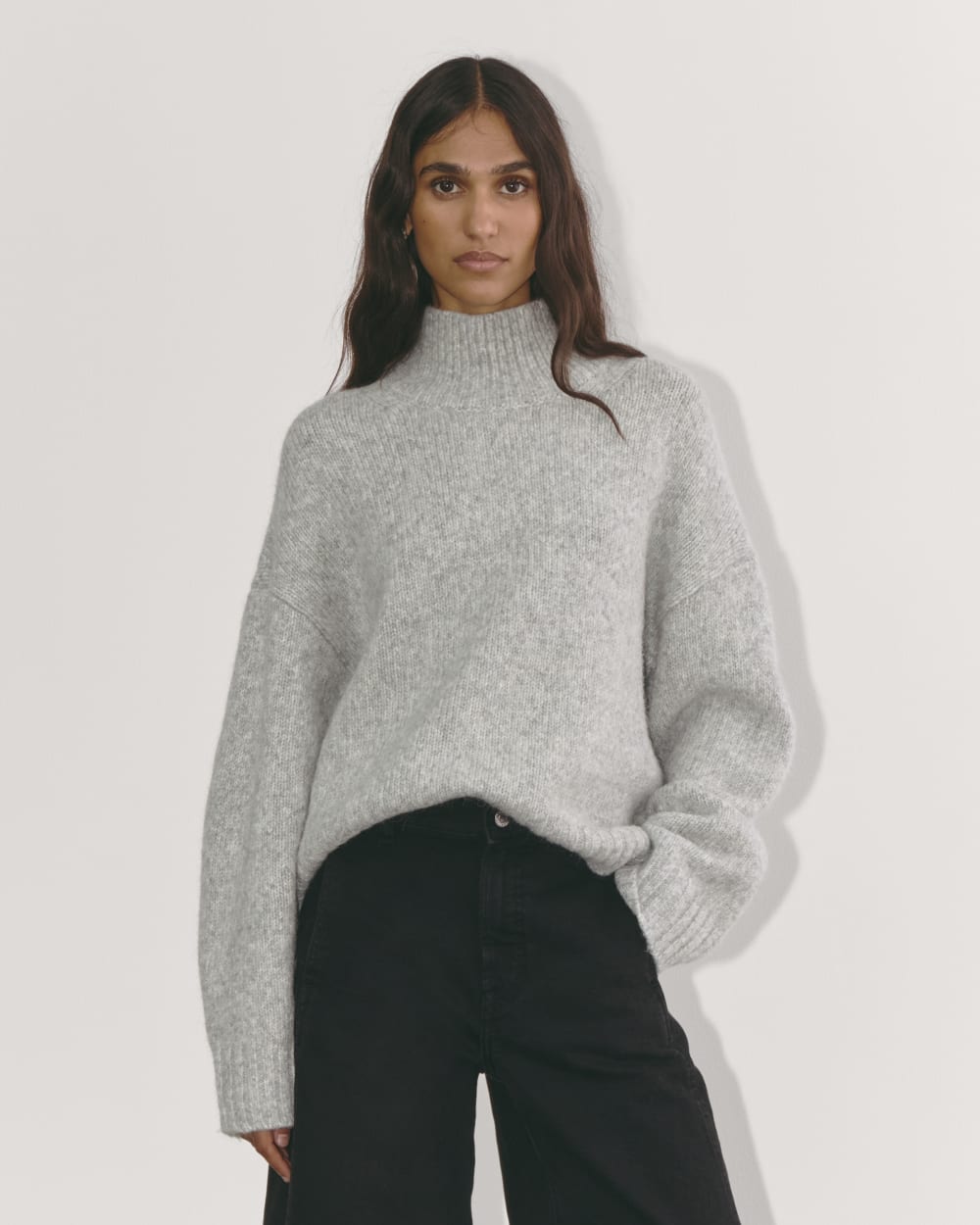 The Cloud Oversized Turtleneck | Heather Grey - Xxs