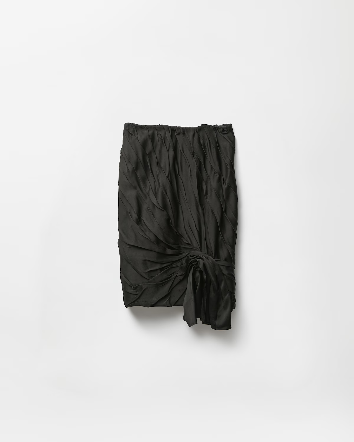 versace, Draped Envers-Satin Midi Skirt