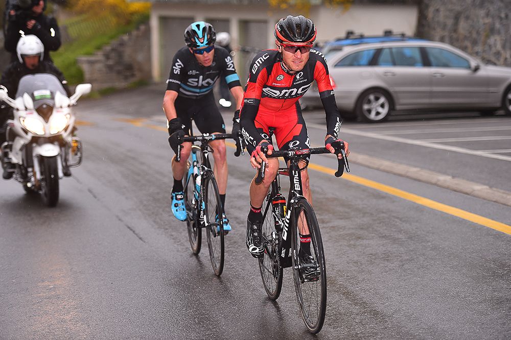 Froome and van Garderen together near the end of stage 4 at Tour de Romandie