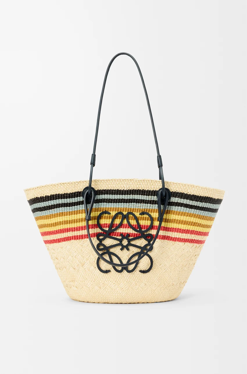 Black Stripe Slouch Tote Bag