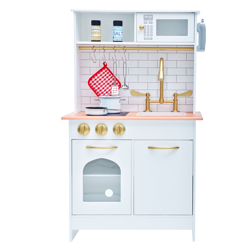 Teamson Kids Teamson Kids Little Chef Boston Wooden Pretend Play Kitchen Set With Oven, Microwave and Acessory Set &amp;amp; Reviews | Wayfair
