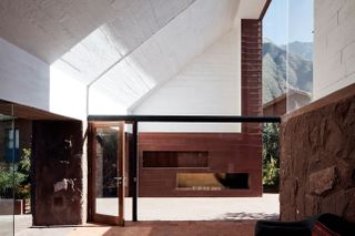 The interior of the house, can see Peru's mountains through a window