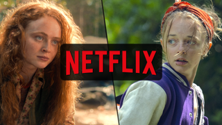 (L-R) Sadie Sink as Max Mayfield in "Stranger Things" season 5; Ella de Lange as Paige in "Run Away."
