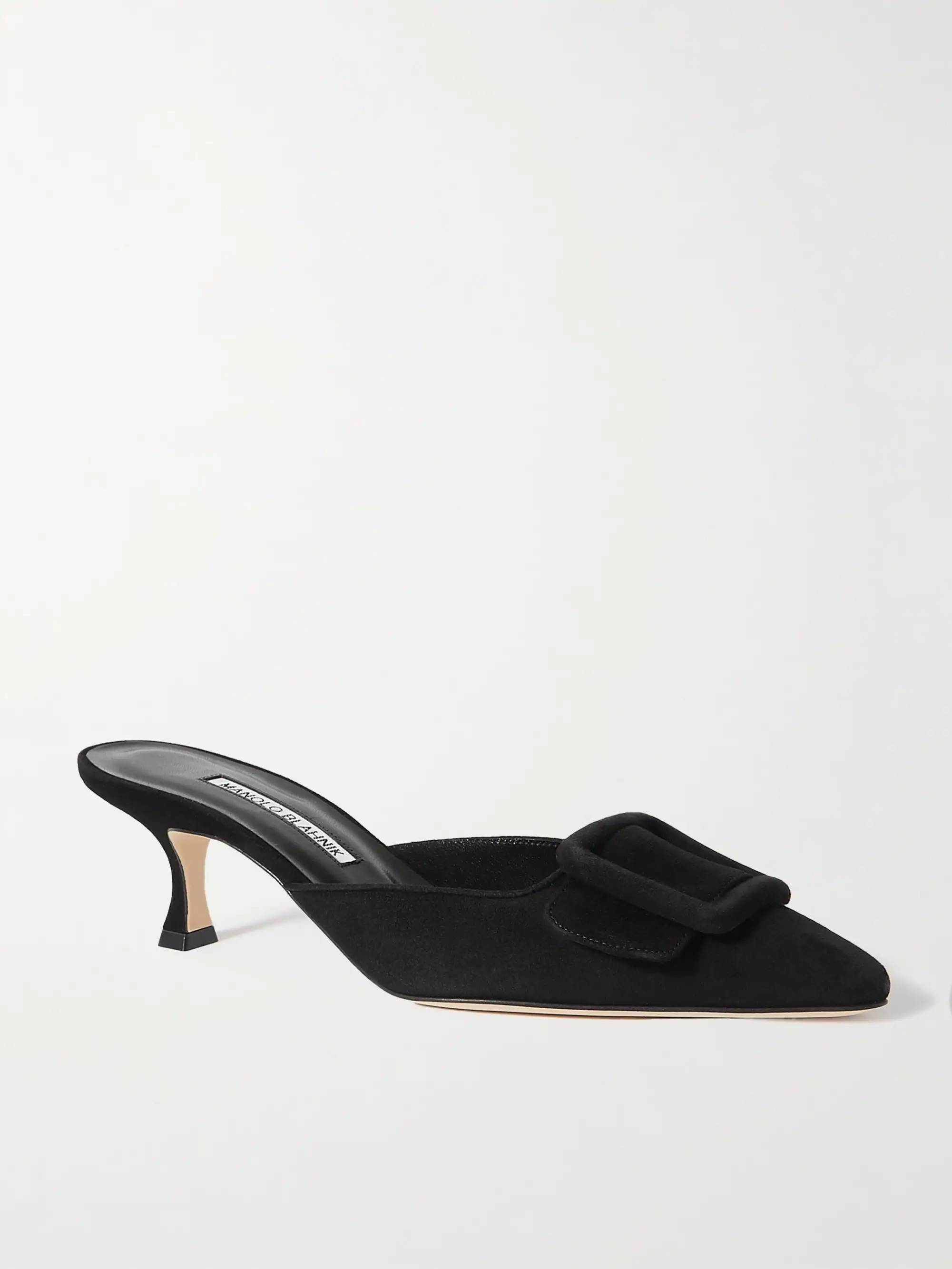 Manolo Blahnik, Maysale 50 Buckled Suede Mules