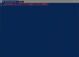 PowerShell disable service