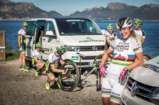 The 2014 Multivan Merida Biking Team hangs out at press camp in Mallorca