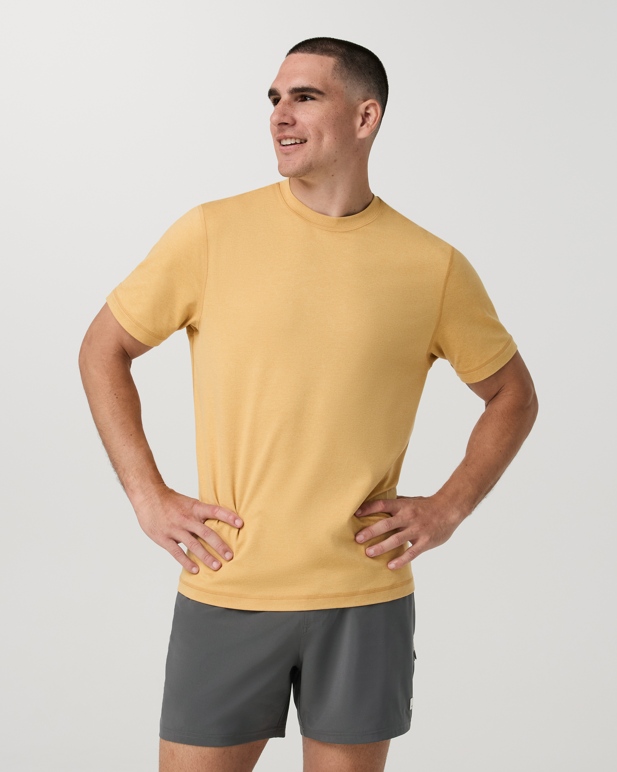 Short Sleeve Ponto Performance Tee - Brass Heather - Xxs