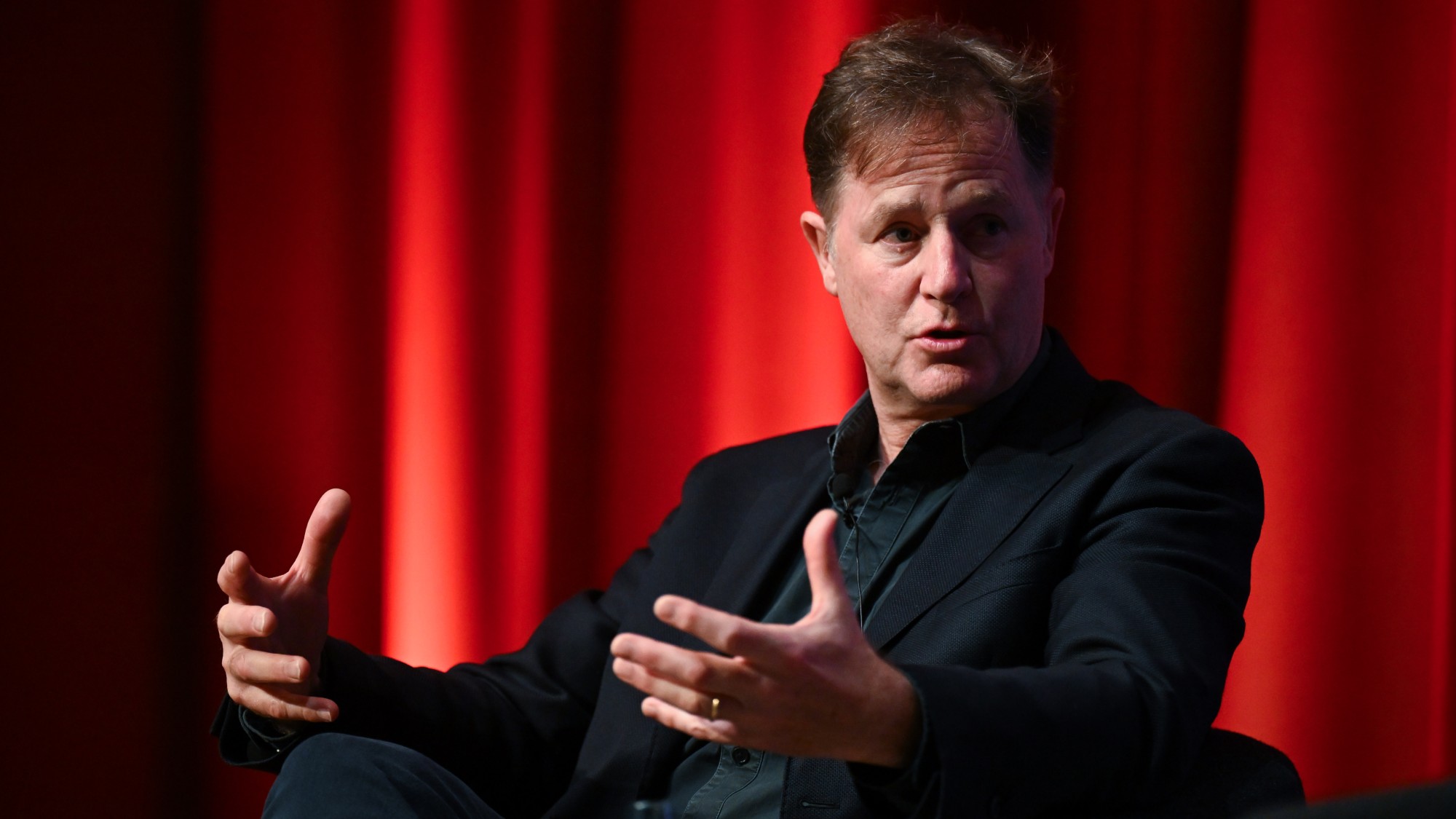 Nick Clegg speaking at the Lib Dem conference in Bournemouth