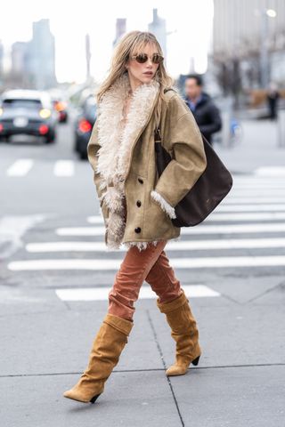 Suki Waterhouse is seen in Tribeca on March 17, 2025 in New York City.