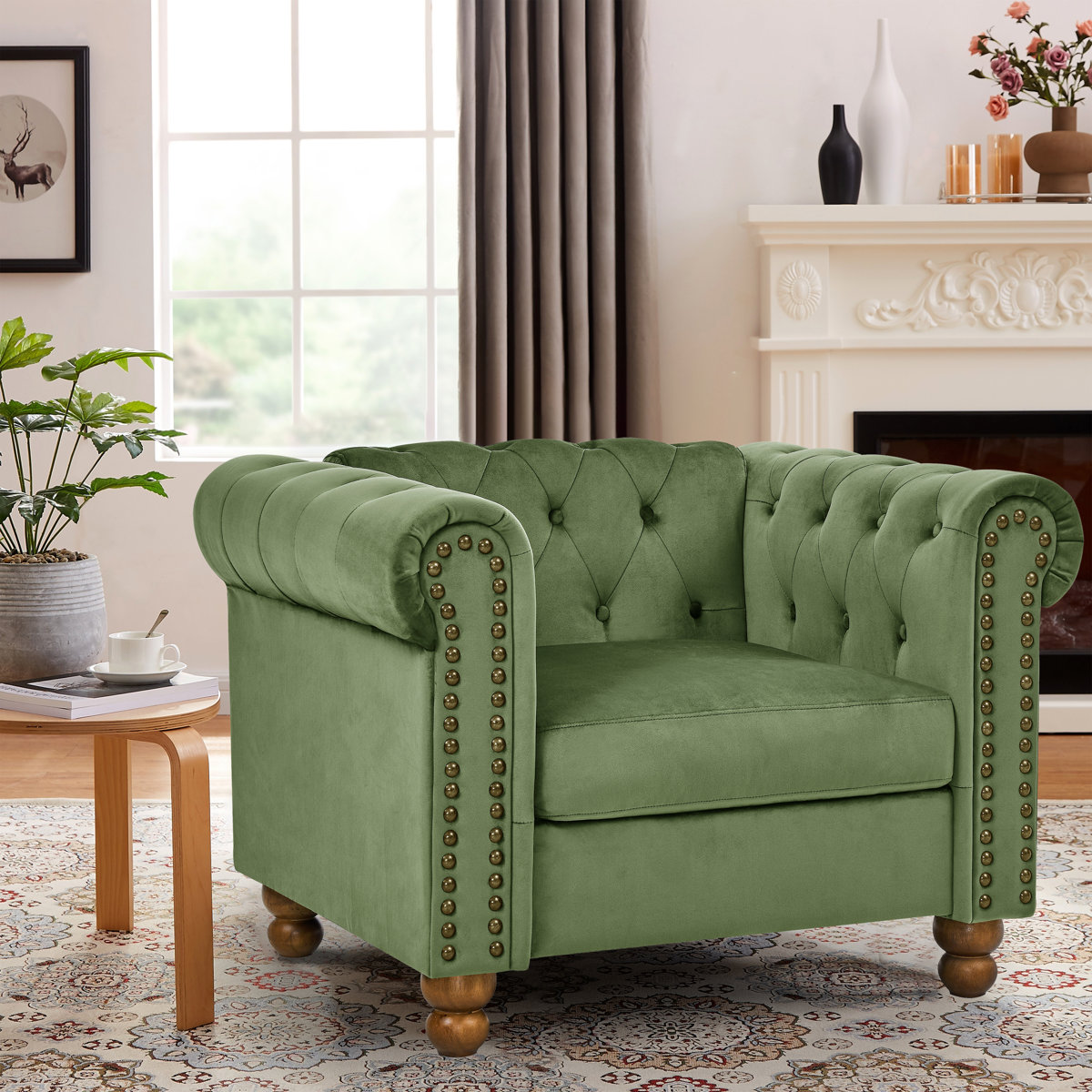 House of Hampton&amp;reg; Jumal Upholstered Chesterfield Chair &amp;amp; Reviews | Wayfair