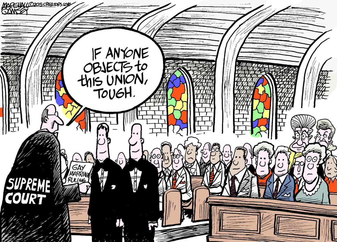 Political cartoon U.S. Gay Marriage