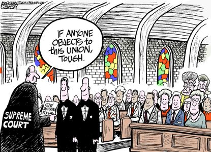 Political cartoon U.S. Gay Marriage