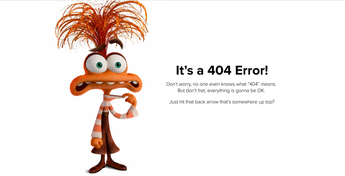 The Pixar 404 page, one of the best 404 pages