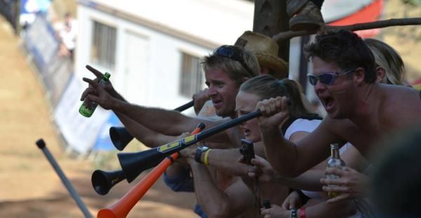 Vuvuzelas were used along the track and made for a very unique African vibe