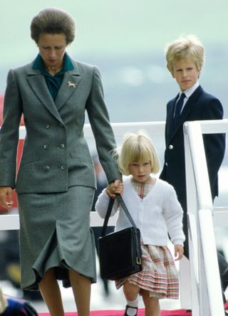 Princess Anne with a young Zara and Peter Phillips