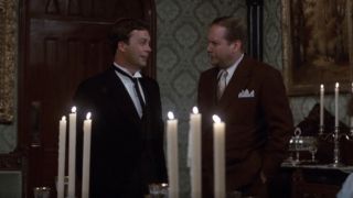 Wadsworth talking to Col Mustard in Clue