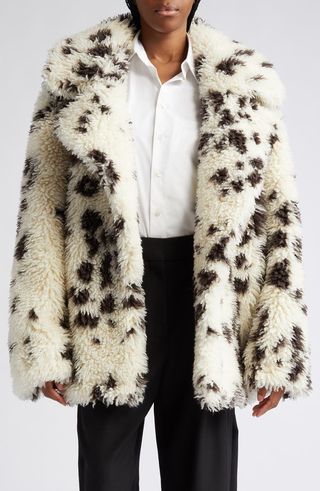 Wool Blend Faux Fur Jacket