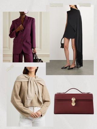 Colagem das melhores compras de inverno Harrods, Net-a-porter, Harvey Nichols