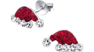 Crystal Santa hat studs