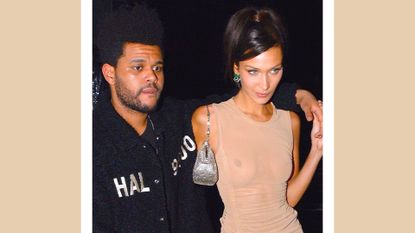 The Weeknd and Bella Hadid seen leaving a nightclub in Manhattan on November 8, 2018 in New York City.