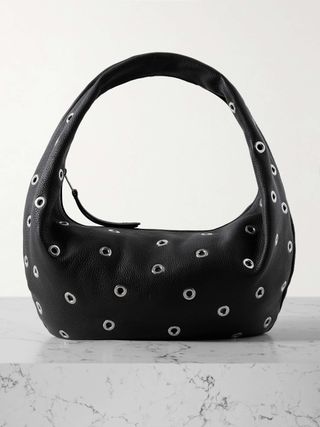 Olivia Medium Embellished Textured-Leather Tote