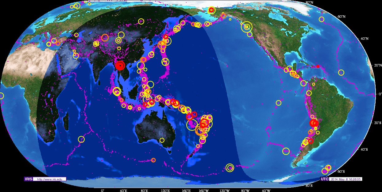 Recent world earthquakes