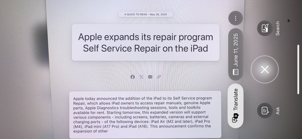 ai translation apple intelligence in french