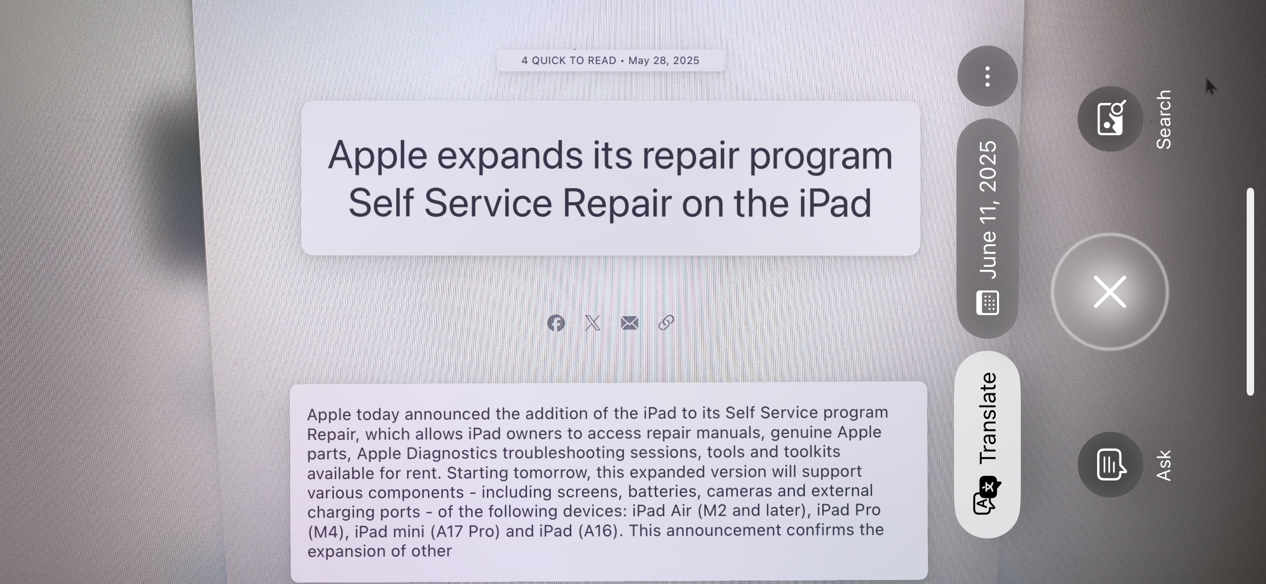 ai translation apple intelligence in french