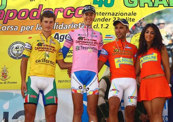 GP Capodarco podium (l-r): Enrico Battaglin, Mattia Cattaneo, Moreno Moser