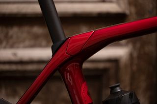 Trek's Domane+ SLR e-bike features its rear IsoSpeed technology for improved comfort