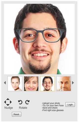 Eyeglasses.com has a virtual try-on system so you can see what frames look like on you before you buy them.