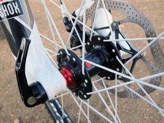 Trek has heeded one of our gripes from last year, replacing the quick-release dropouts with a 15mm through-axle setup for 2012