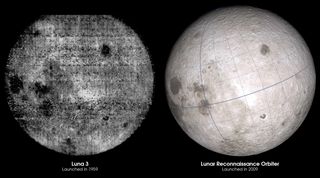 Moon's Far Side Seen by Luna 3 and LRO