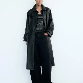 Zara Faux Leather Trench Coat