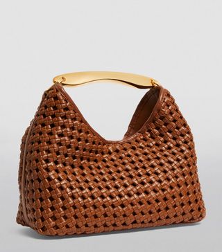 Boomerang Woven Leather Cognac