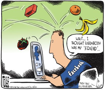 Political cartoon U.S. Mark Zuckerberg Facebook data