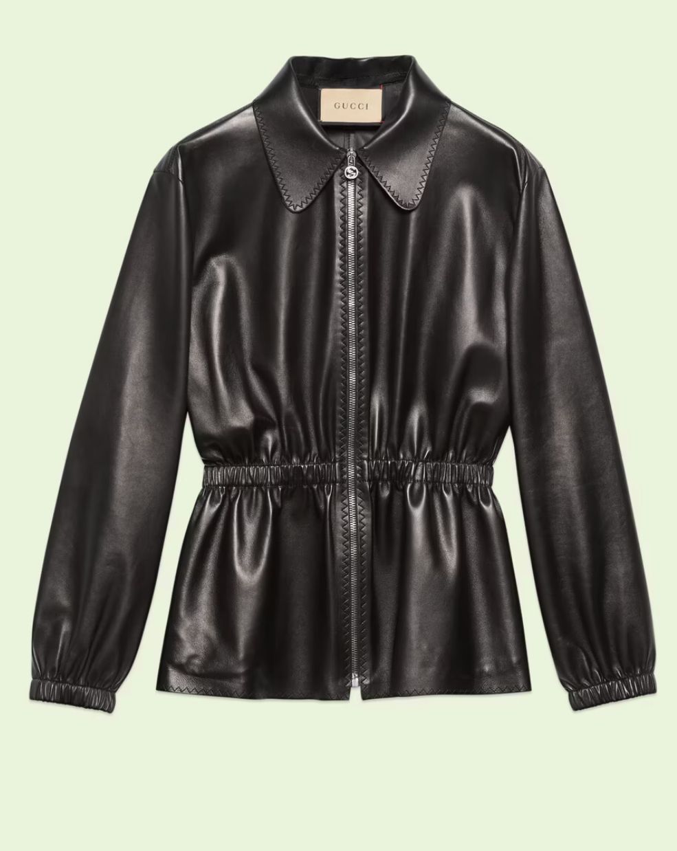 Gucci Leather Zip Jacket