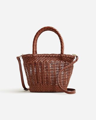 Small Open-Weave Bag in Leather