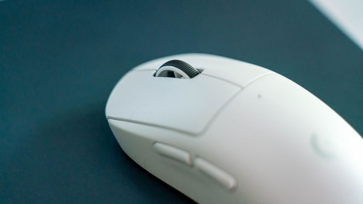 Logitech G Pro X Superlight 2 Lightspeed on the tester's desk mat