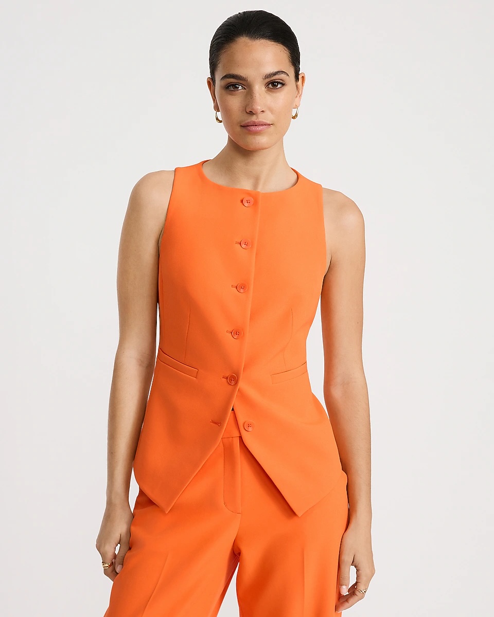 express, Studio Stretch Twill Boat Neck Cutaway Blazer Vest