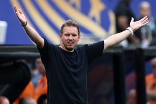 EAST RUTHERFORD, NEW JERSEY - JUNE 25: Julian Nagelsmann of Germany coach reacts during the FIFA World Cup 2026 Group E match between Ecuador and Germany at New York New Jersey Stadium on June 25, 2026 in East Rutherford, New Jersey. (Photo by Image Photo Agency/Getty Images)