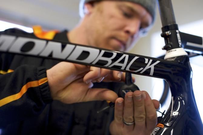 The new Diamondback Podium Equipe carbon frame features internal routing
