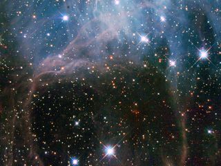 This image shows a young stellar grouping in one of the largest known star formation regions of the Large Magellanic Cloud, a dwarf satellite galaxy of the Milky Way. The picturesque view was captured by the Hubble Space Telescope's Wide Field Planetary C