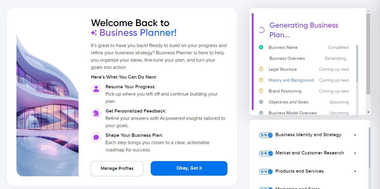 DreamHost's business planner