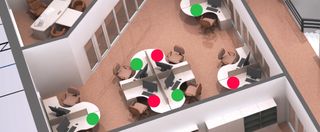 Hot-desking with sensors will allocate and block working space, using wayfinding technology to automatically recommend workstations or office spaces that allow maintained social distancing.