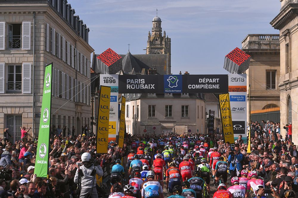 The start of the 2018 Paris-Roubaix