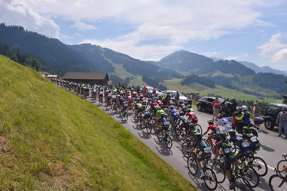 Scenery along the route of stage 4 at Tour de Suisse