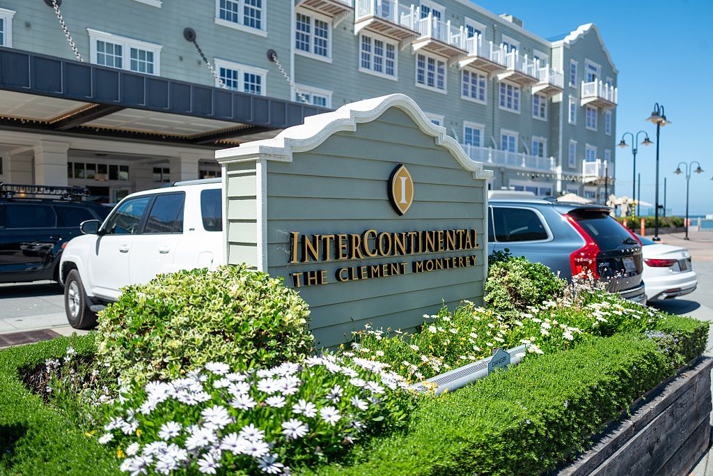 Sign at Intercontinental The Clement Monterey hotel on Cannery Row, Monterey, California, August 5, 2025.